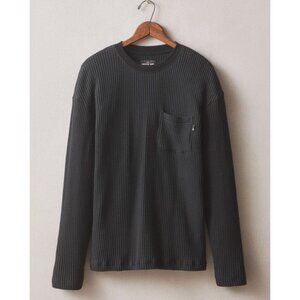 NEW American Giant Mens XL Black Waffle Pocket Long Sleeve Shirt Pullover USA